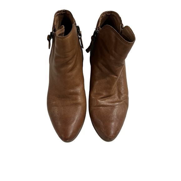 Frye Judith Zip Casual Ankle Booties Womens Size 7 M Cognac Brown Leather - Picture 3 of 7